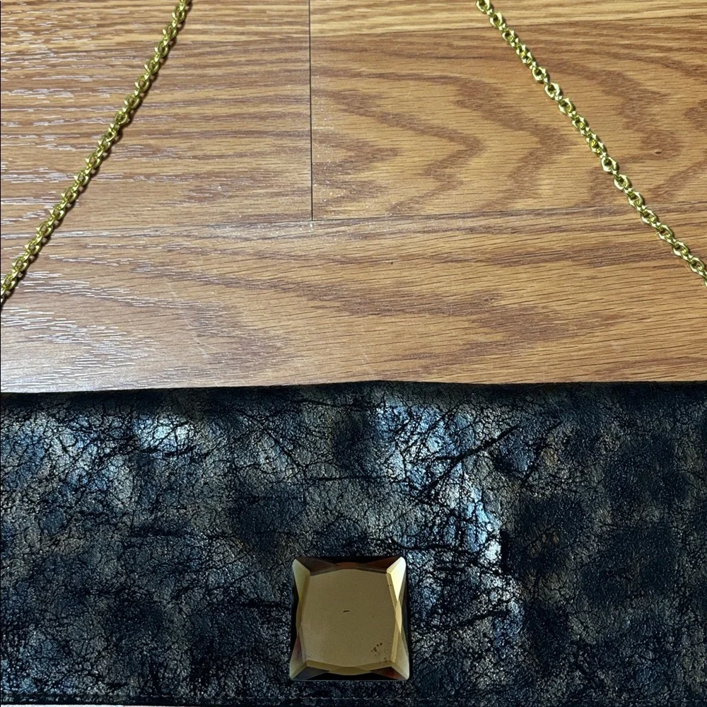 Chinese Laundry Black Satchel with Gold Chain